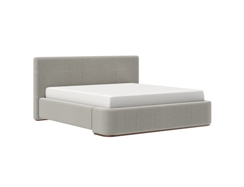Harrod Platform Bed in Mushroom and Walnut