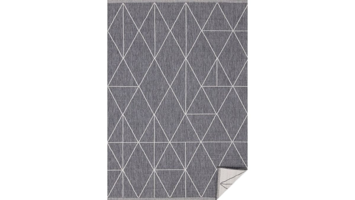 Bristol Reversible Grey Cream Geometric Rug