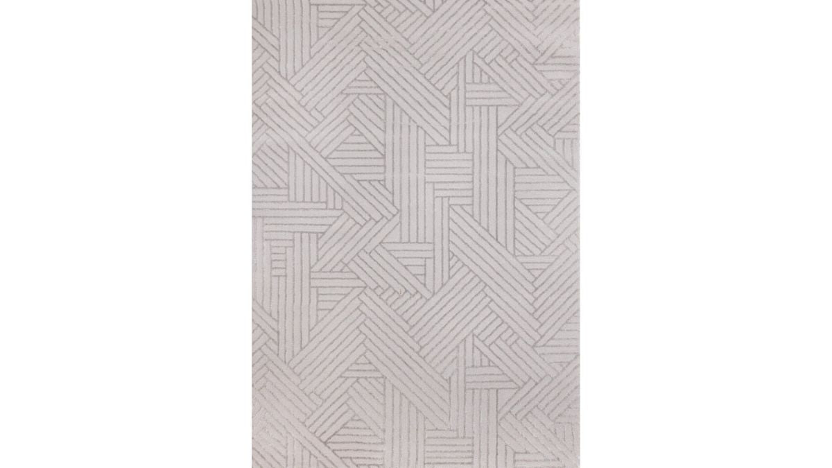 Ellington Grey Abstract Herringbone Design Rug