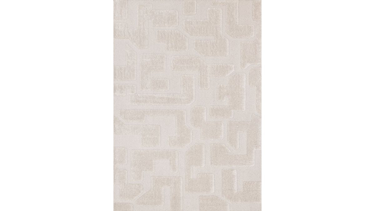 Luxe White Scattered Shapes Design Rug
