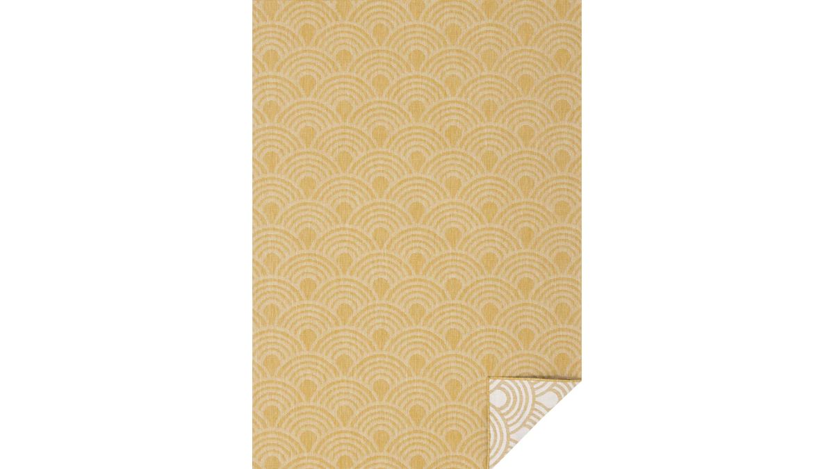 Bristol Reversible Yellow Taupe Rainbow Arch Pattern Rug
