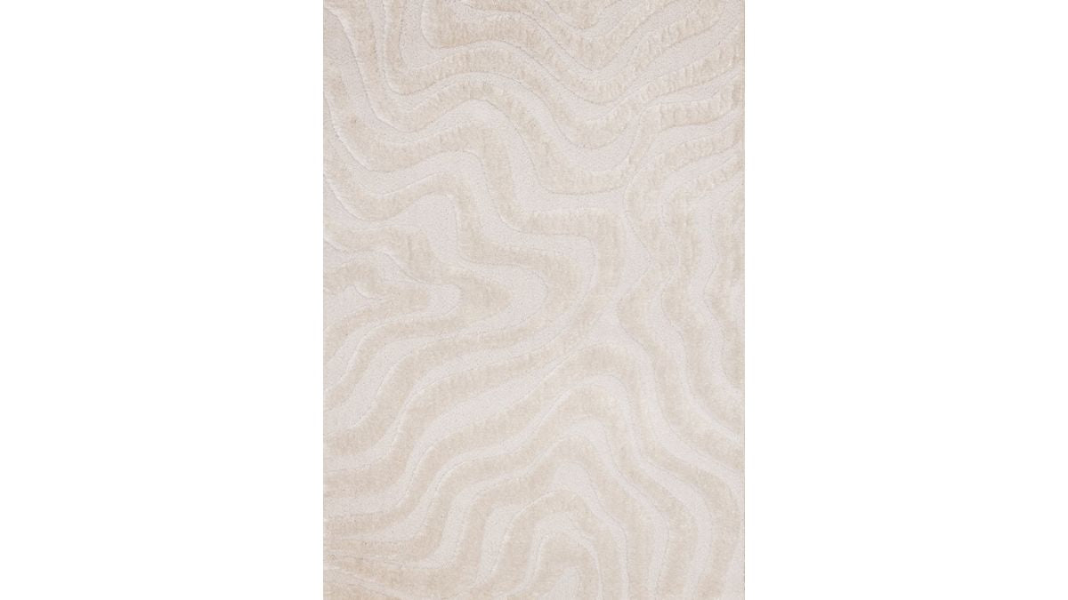 Luxe White Curvy Lines Rug