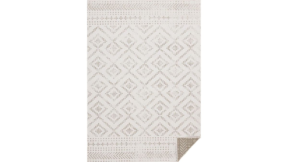 Bristol Beige Cream Diamond Pattern Reversible Rug