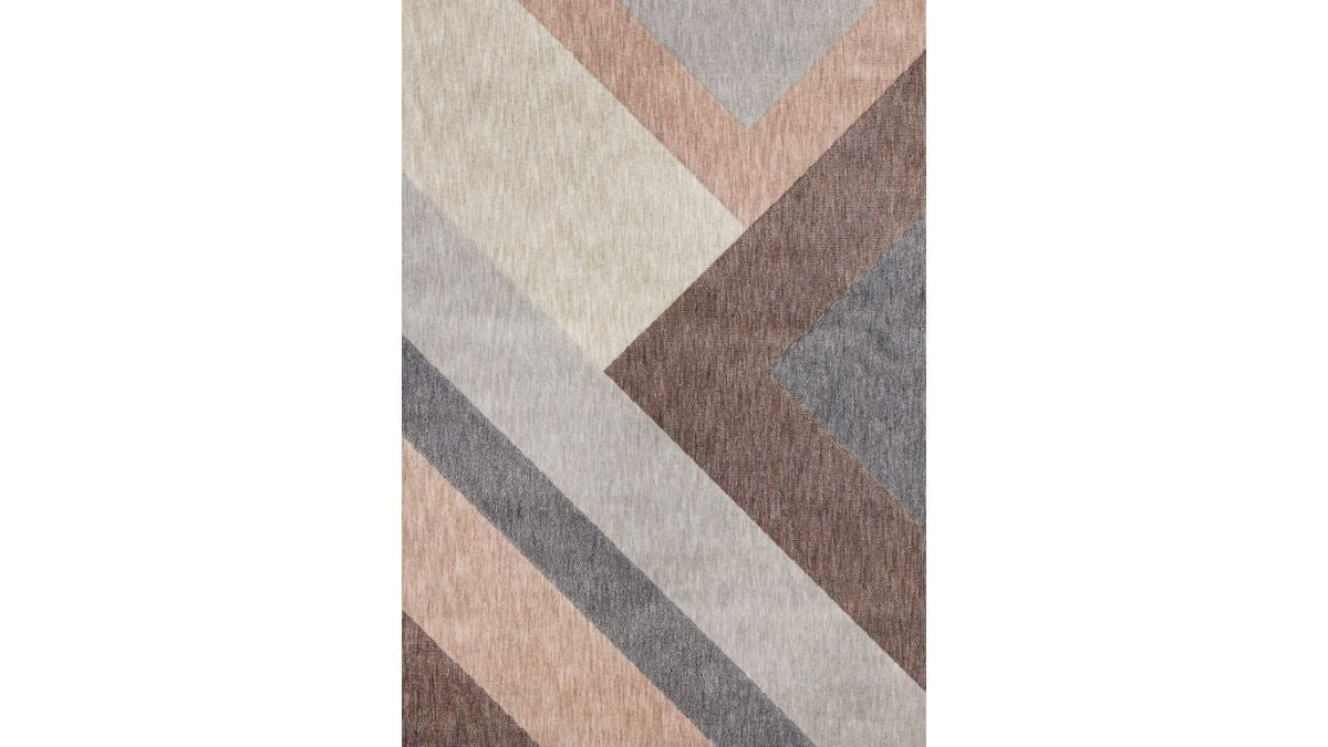 Cora Pink Taupe Geometric Design Rug