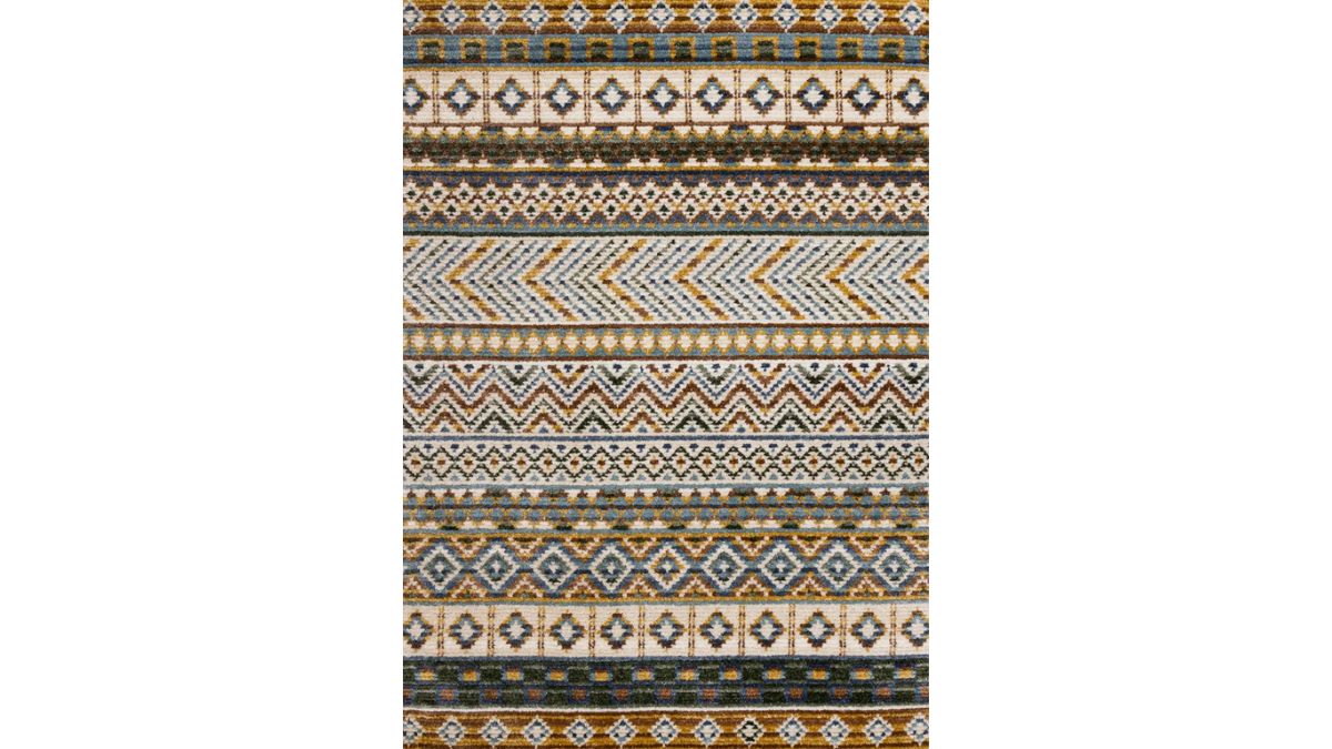 Nala Yellow Blue Green Oxblood Intricate Southwestern Design Rug