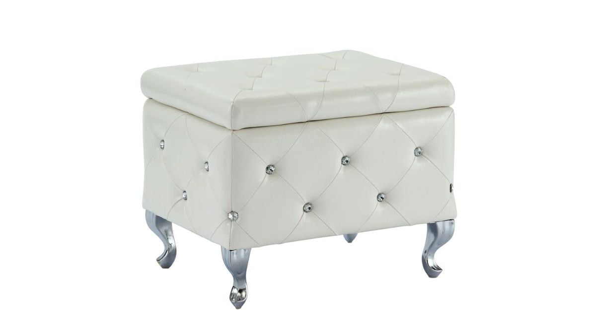 WORLDWIDE HOME FURNISHINGS  MONIQUE STORAGE OTTOMAN