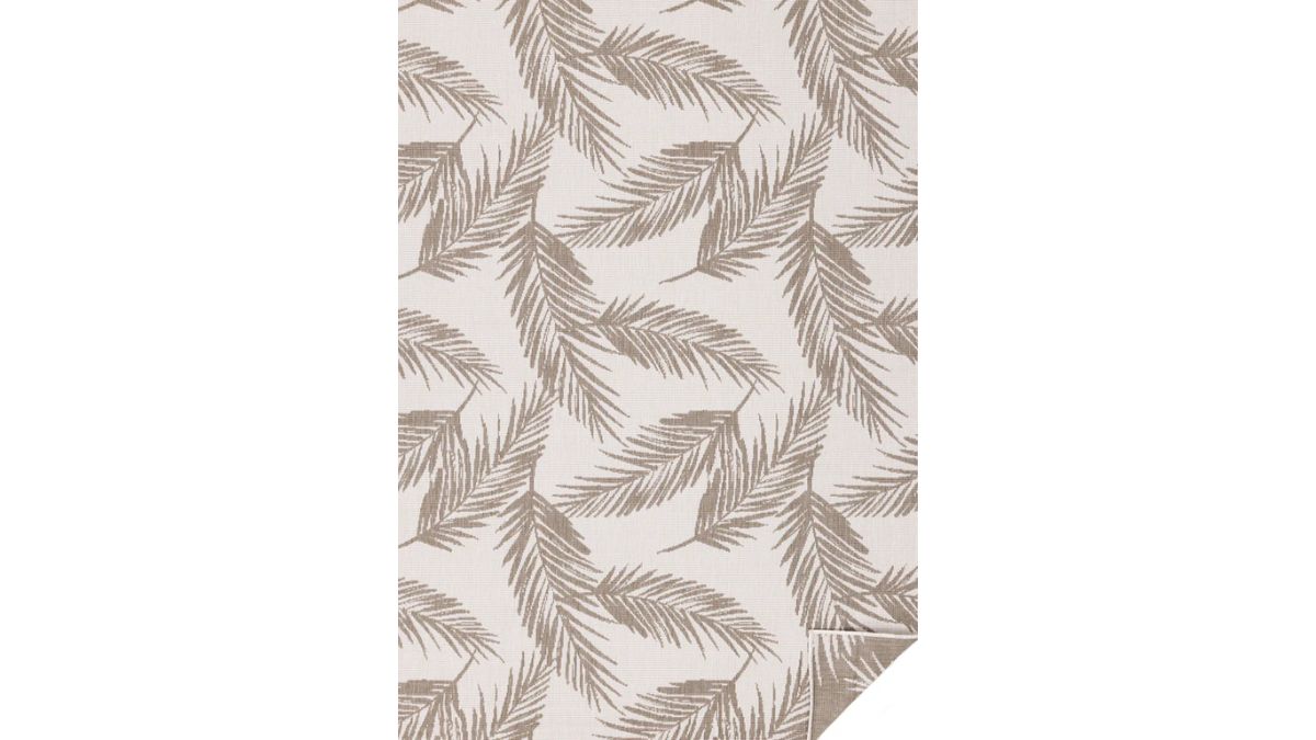 Bristol Beige Cream Leaf Motif Reversible Rug