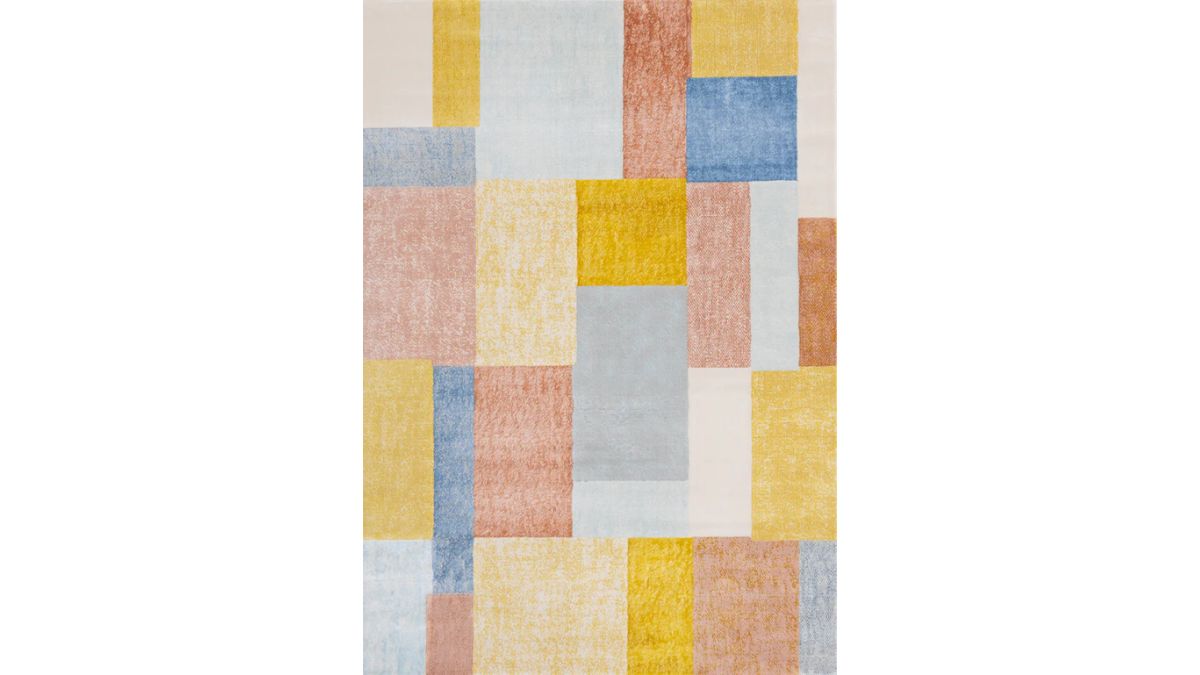 Belle Yellow Orange Blue Colour Blocks Rug