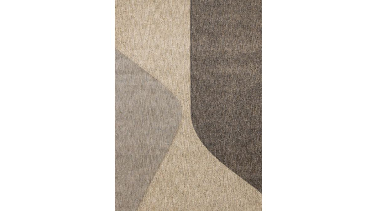 Cora Taupe Beige Grey Curvy Design Rug