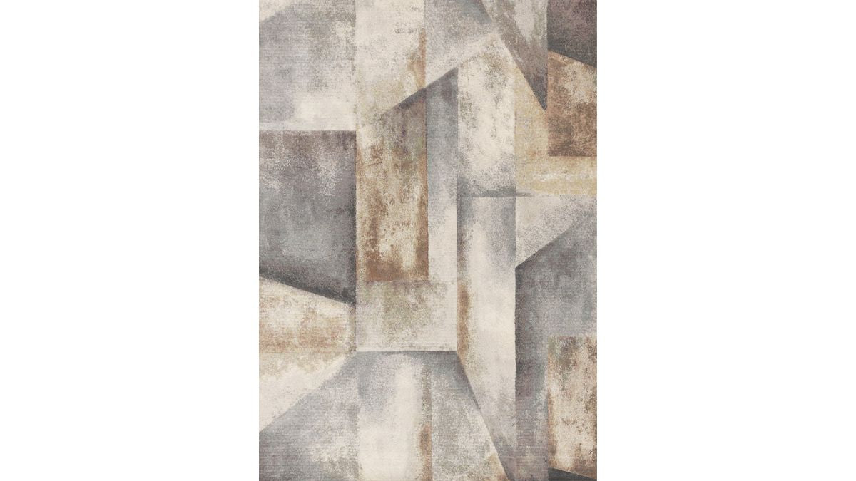 Aurora Multi Distressed Geometric Design Rug
