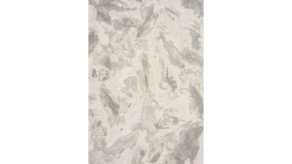 Cathedral Cream Grey Marble Pattern Chenille Rug