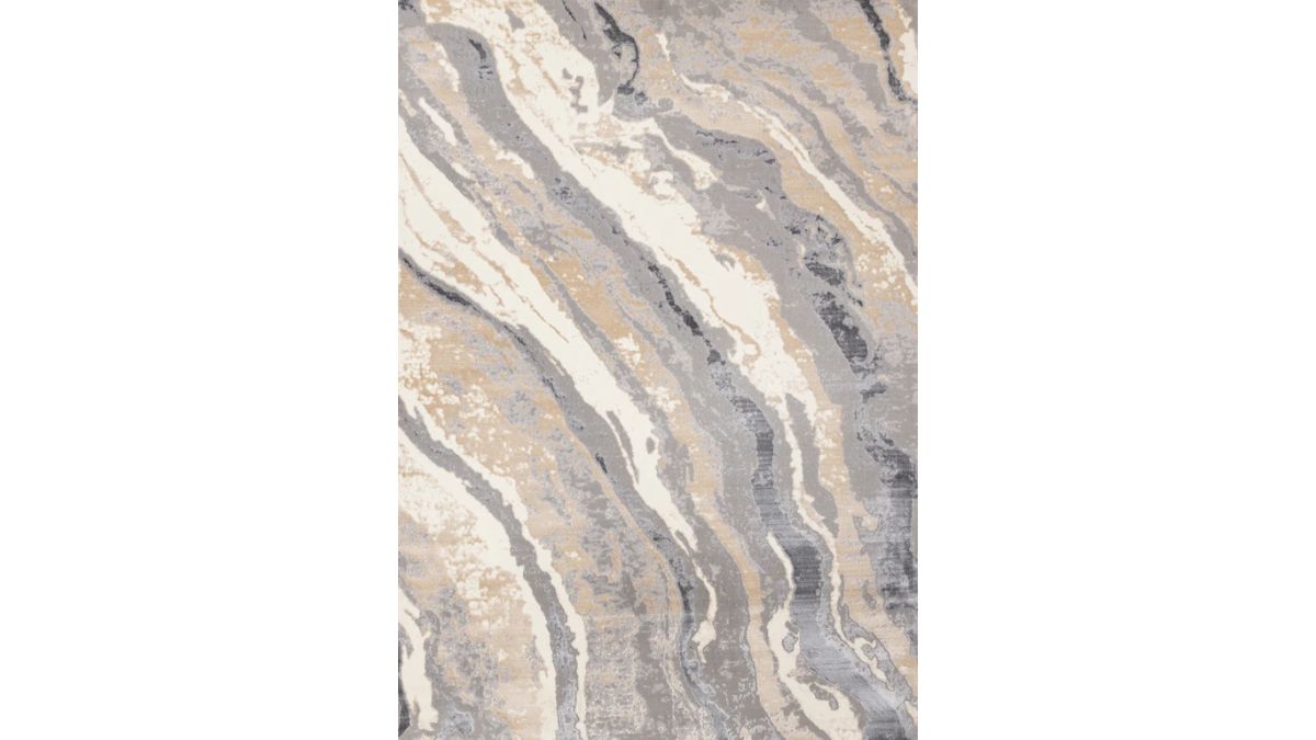 Emory Taupe Grey Beige White Mineral Layered Rug