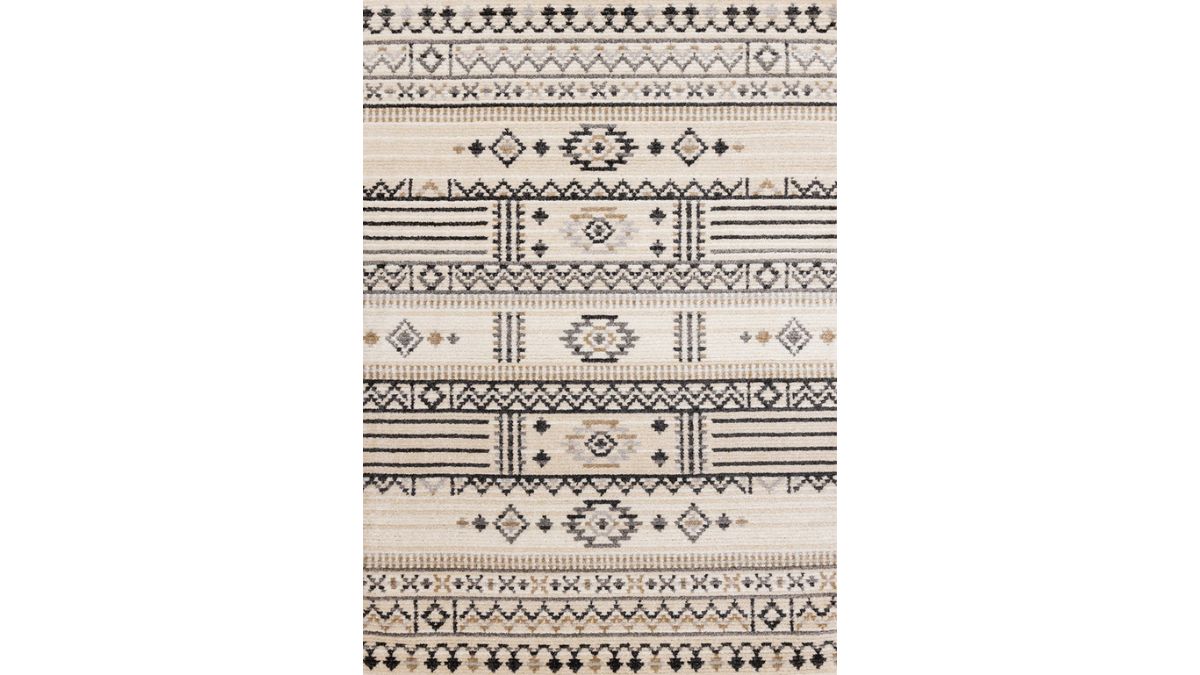 Nala Cream Grey Black Beige Southwestern Pattern Rug