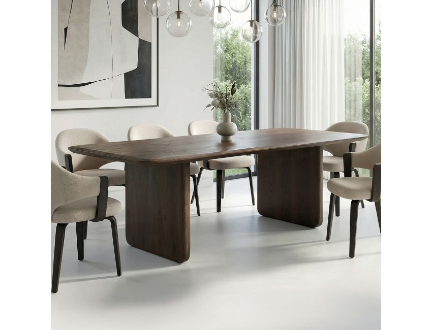 Bazul Rectangular Dining Table, 78" in Mocha