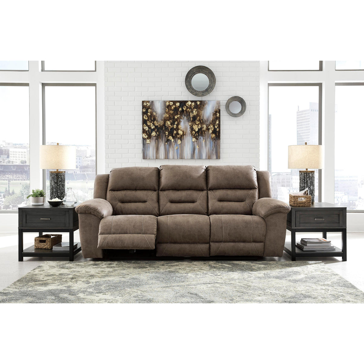 Signature Design by Ashley Stoneland 39905U1 2 pc Reclining Living Room Set - Fossil IMAGE 3