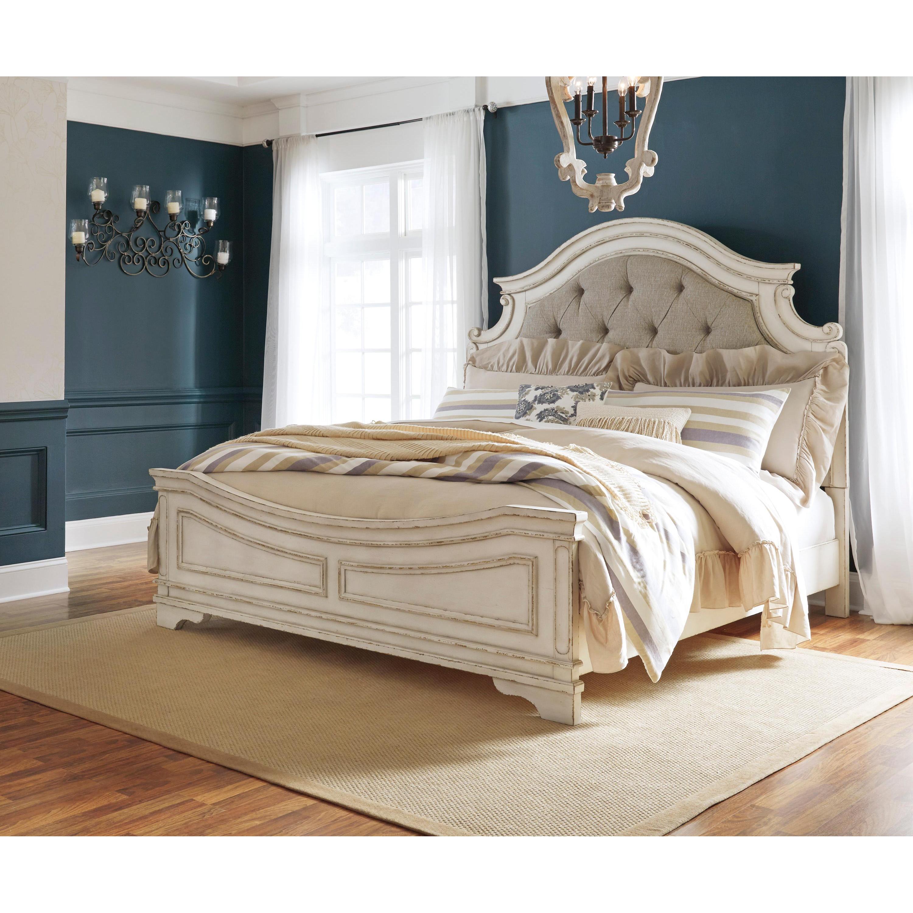Signature Design by Ashley Realyn B743B89 7 pc King Upholstered Panel Bedroom Set IMAGE 2