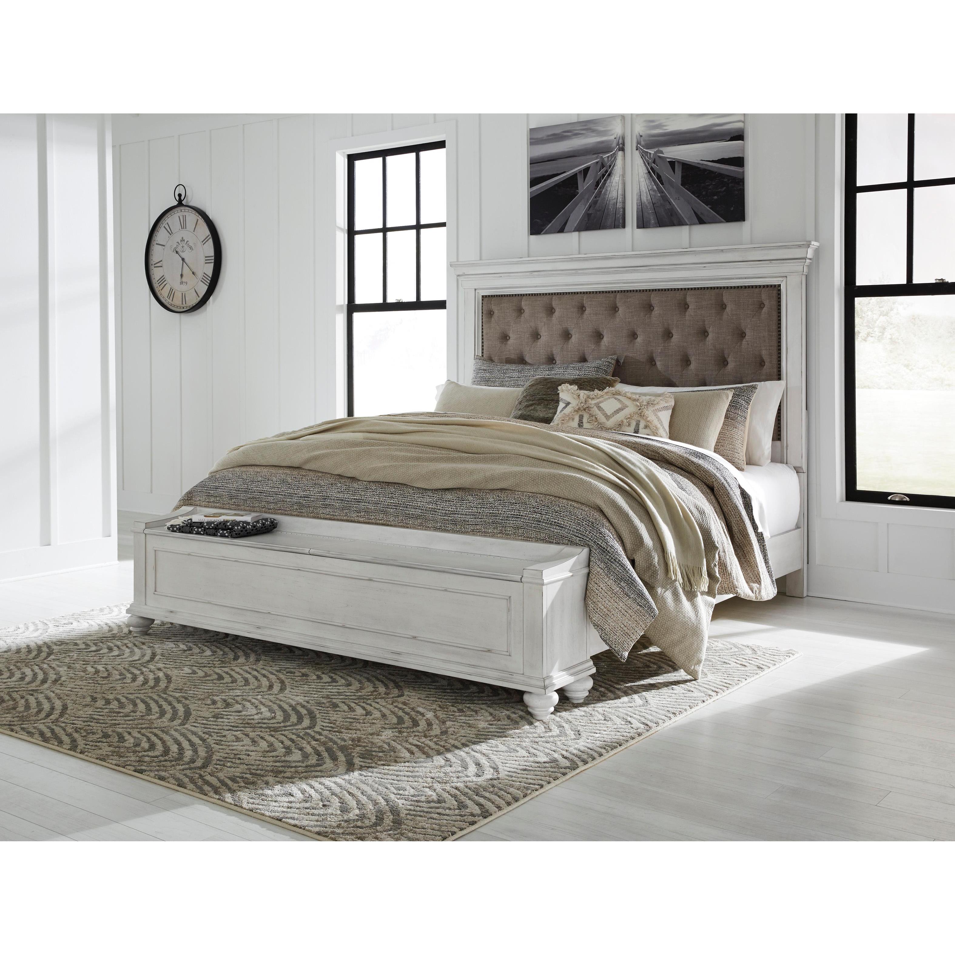 Benchcraft Kanwyn B777 8 pc Queen Upholstered Panel Storage Bedroom Set IMAGE 2