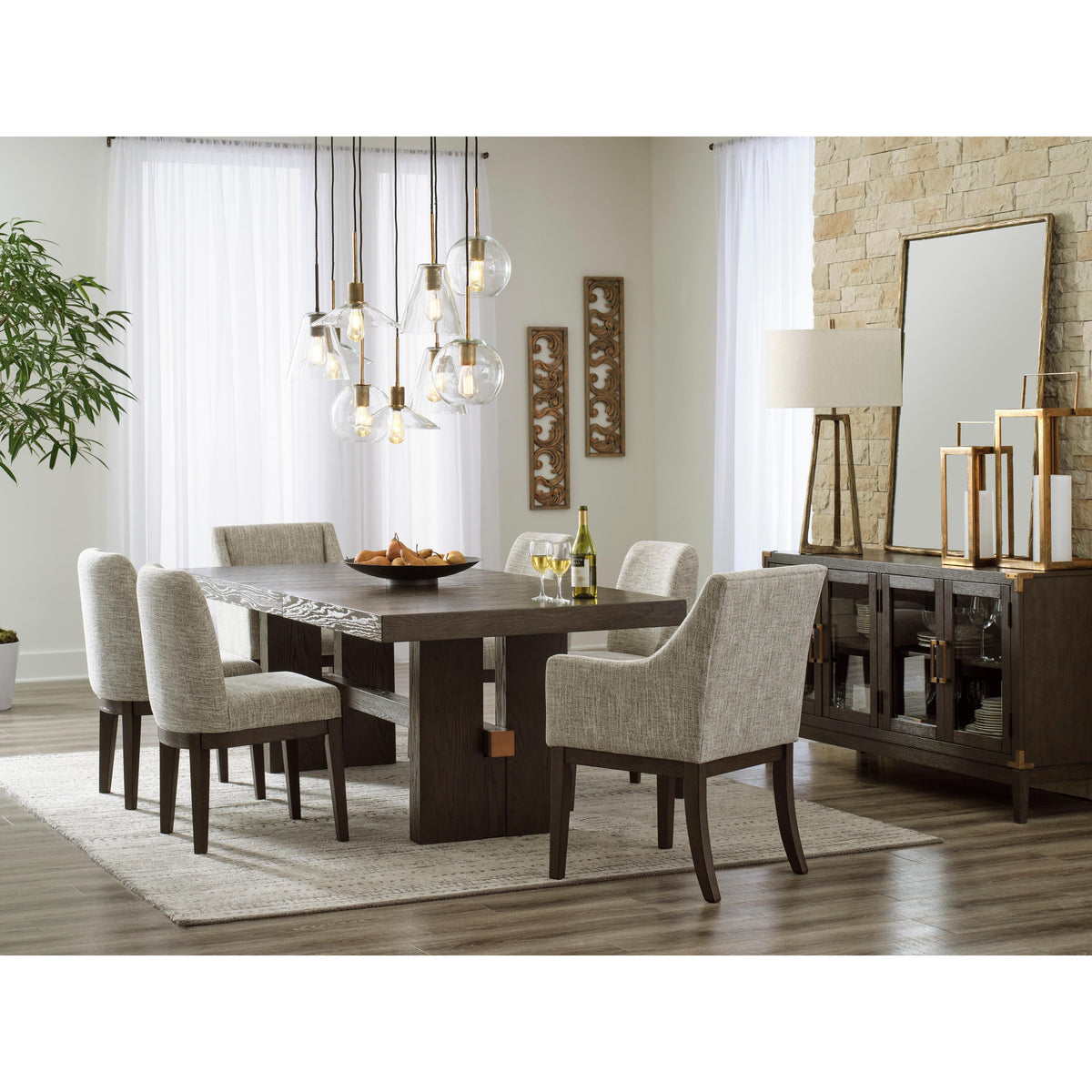 Signature Design by Ashley Burkhaus D984D3 7 pc Dining Set IMAGE 1
