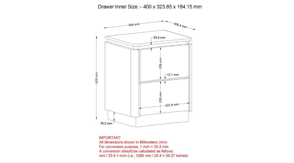 Akhila 2 Drawer Accent Table in Natural