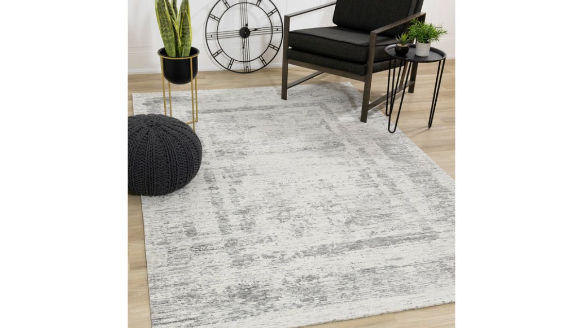 Cathedral Grey Faded Borders Rug
