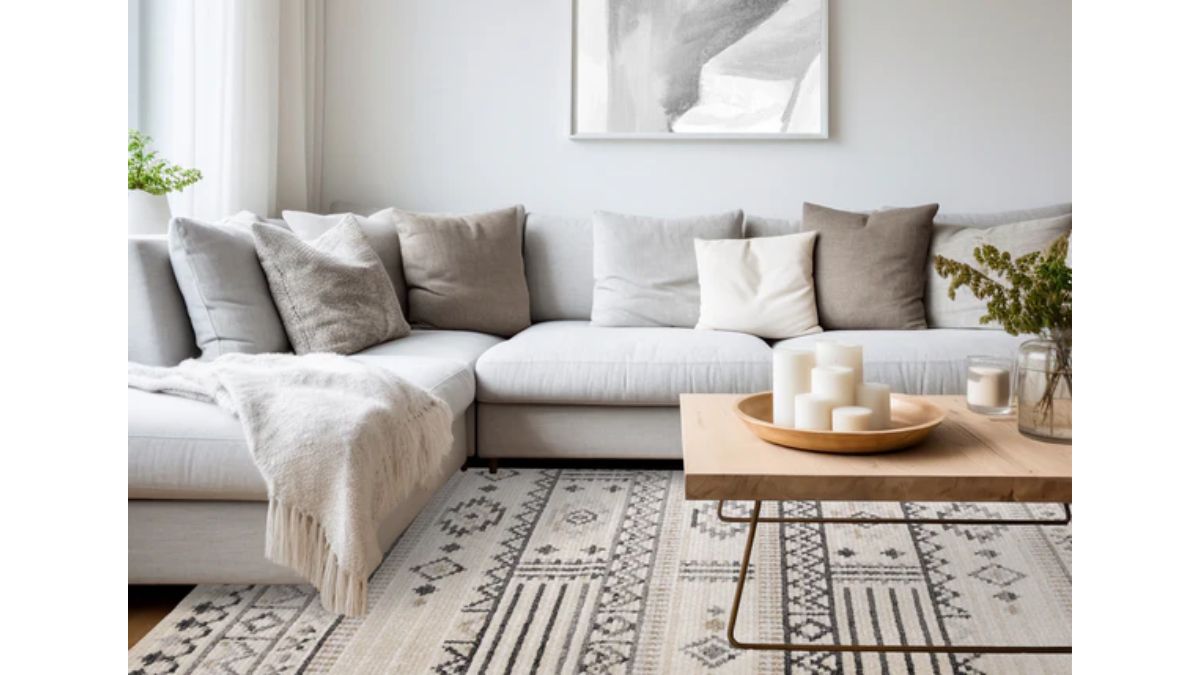 Nala Cream Grey Black Beige Southwestern Pattern Rug