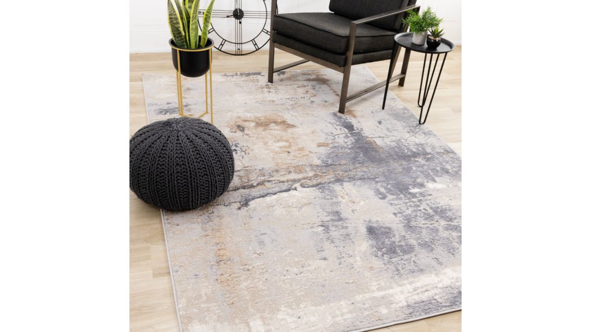 Emory Taupe White Brown Distressed Rug