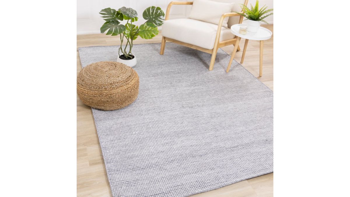 Aspen Grey Cream Woven Dot Rug