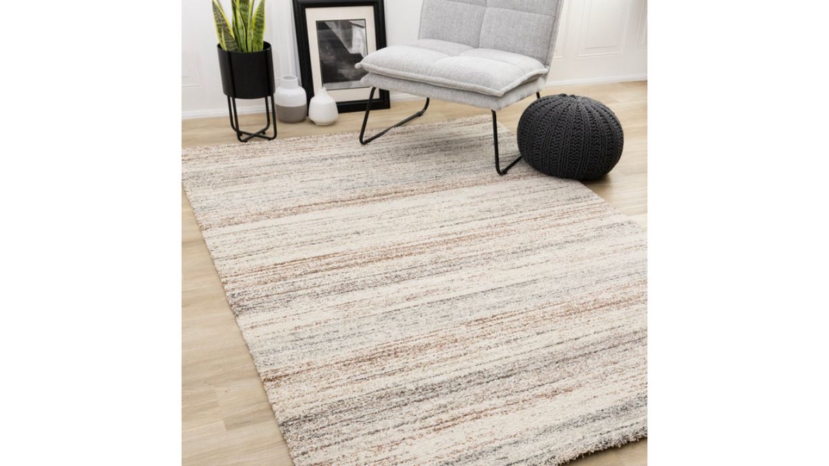 Marquis White Grey Orange Distressed Rug
