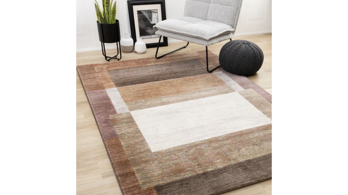 Aurora Multi Distressed Layered Rectangles Rug