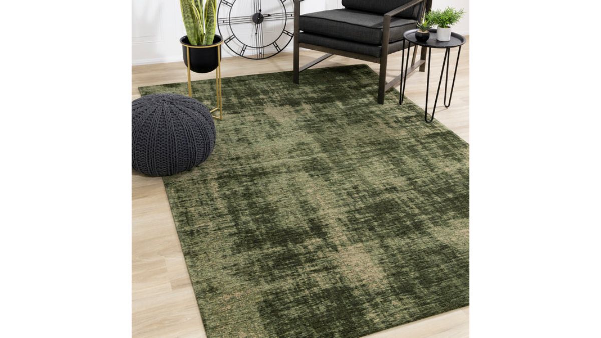 Cathedral Green Tree Bark Rug