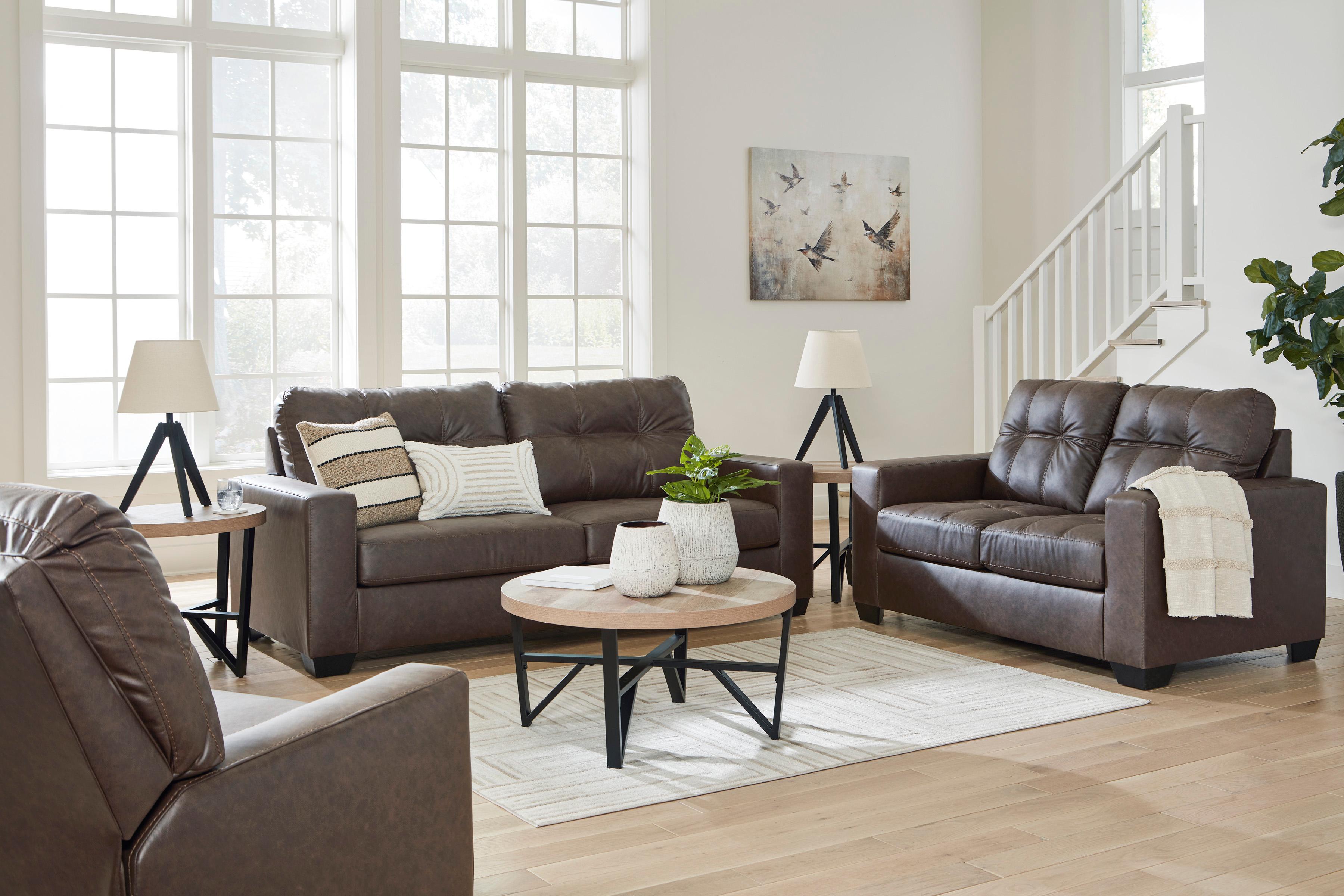 Benchcraft Barlin Mills 17003U2 3 pc Sofa, Loveseat and Recliner Set IMAGE 1