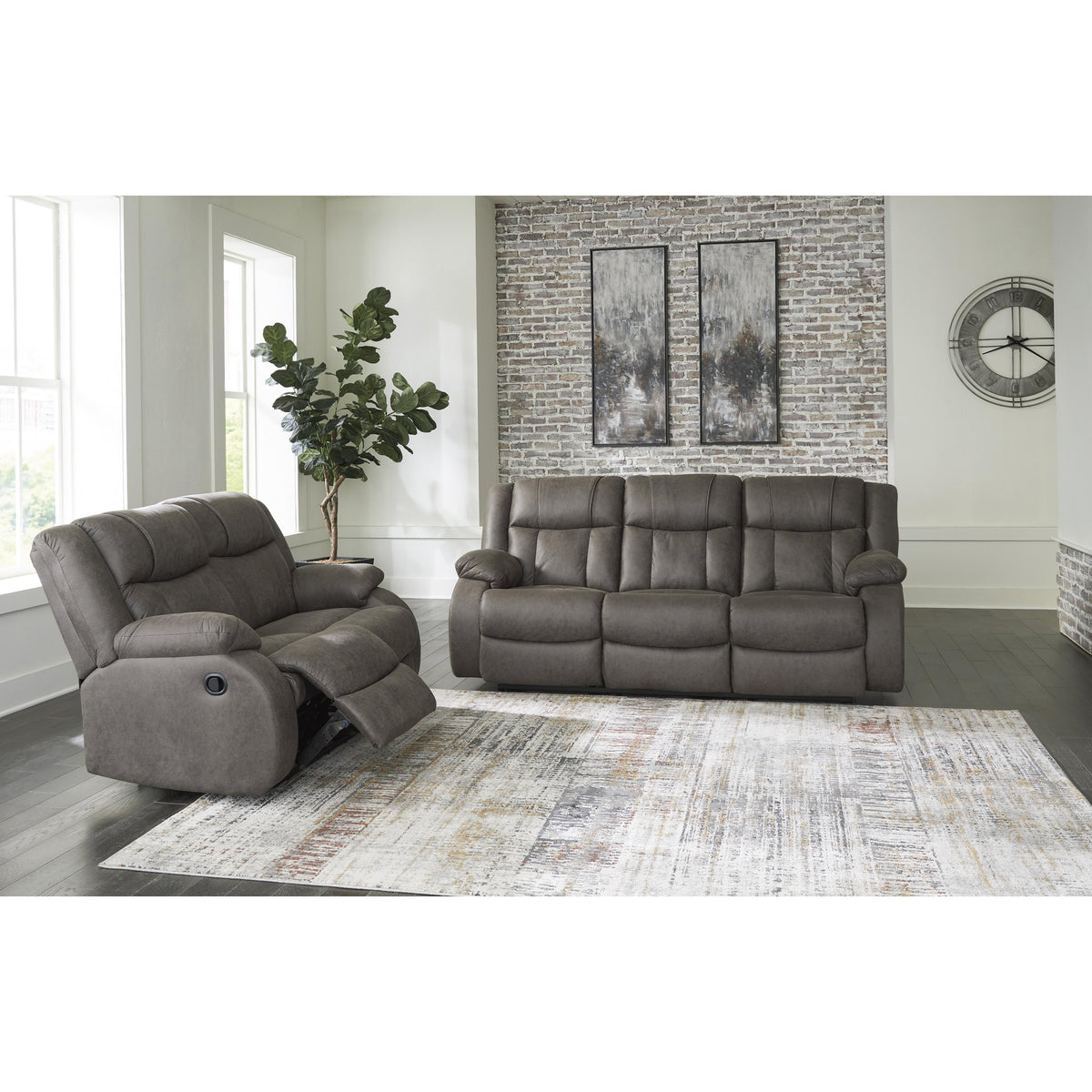 Signature Design by Ashley First Base 68804U1 2 pc Reclining Living Room Set IMAGE 2