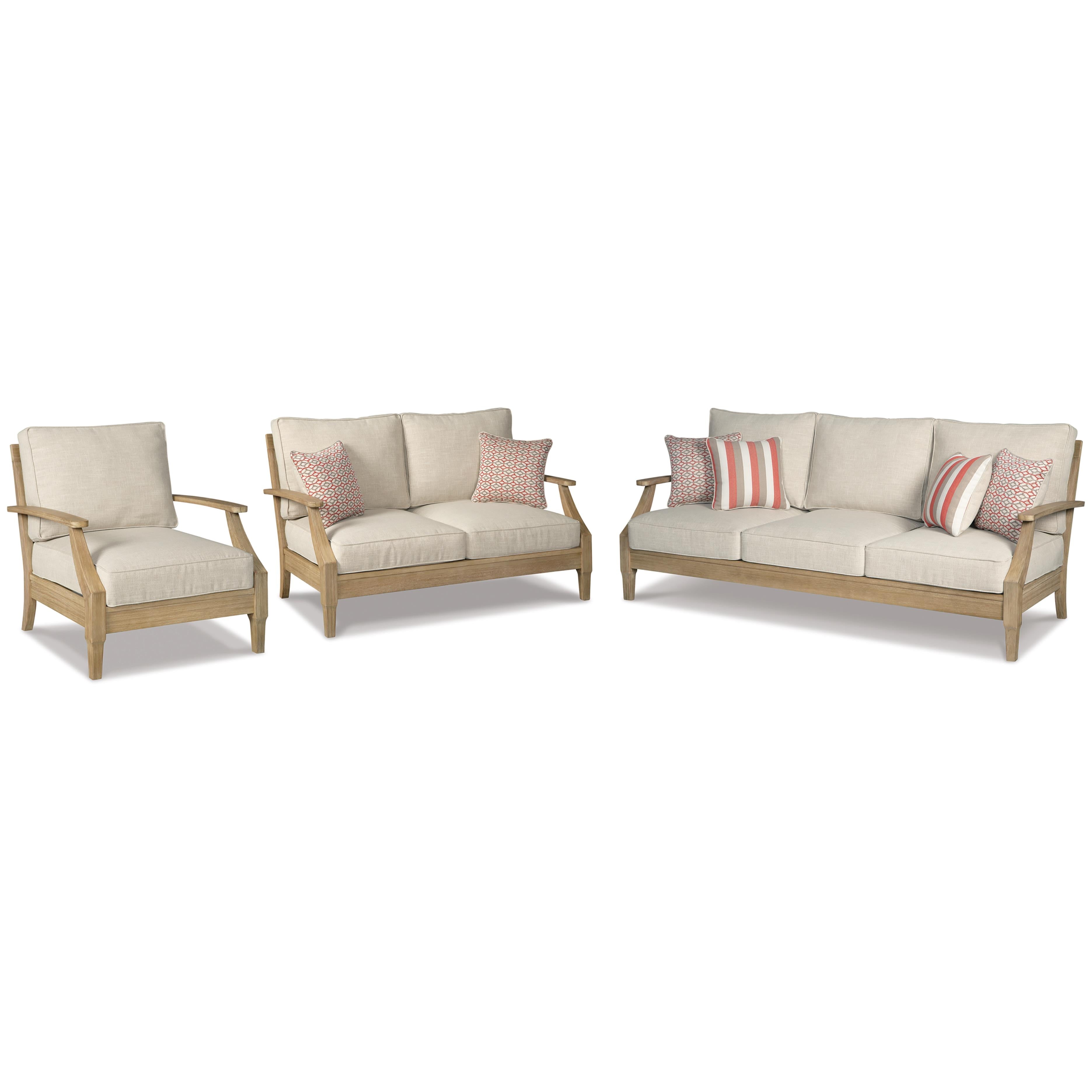 Signature Design by Ashley Clare View P801P8 3 pc Outdoor Seating Set IMAGE 1