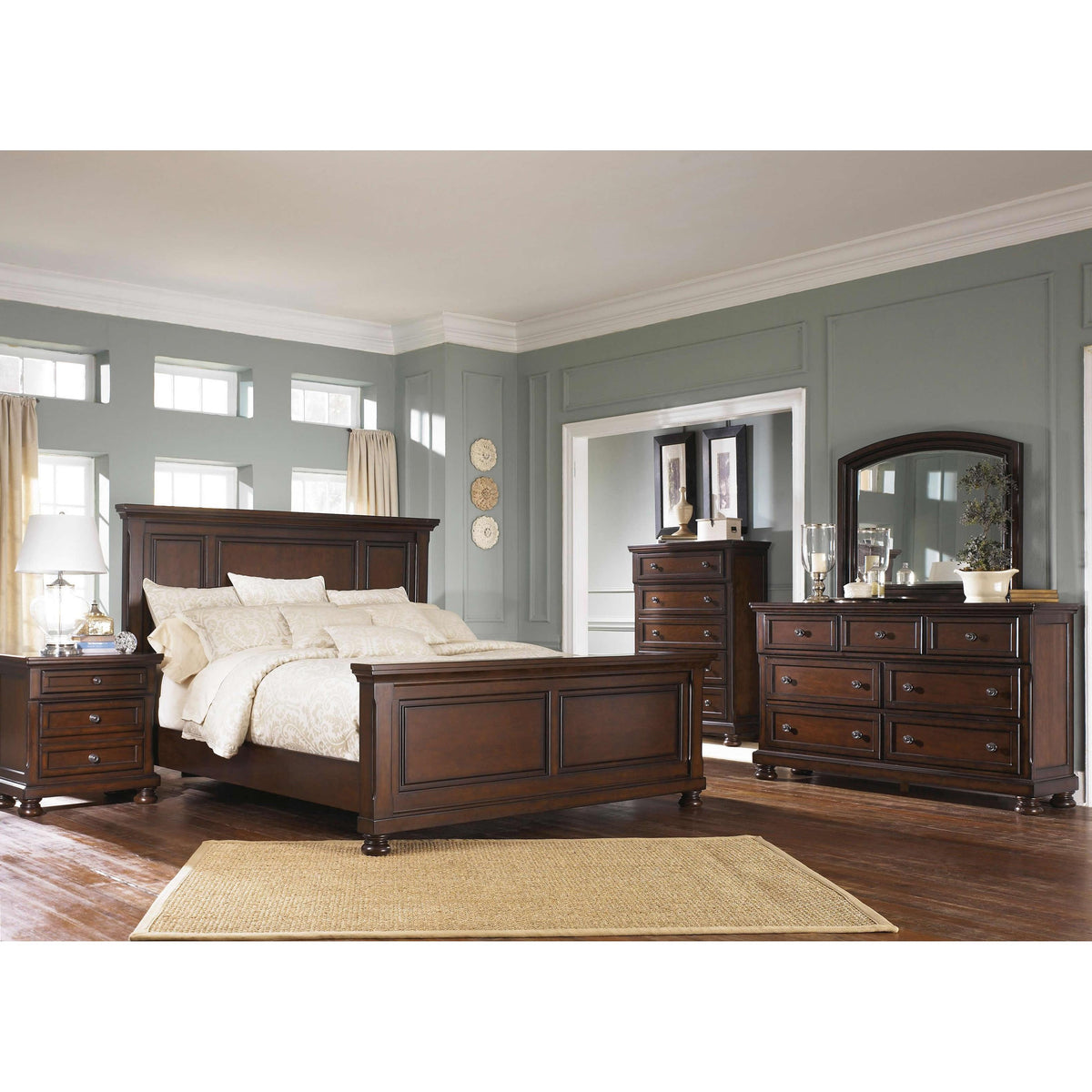 Millennium Porter B697B39 8 pc California King Panel Bedroom Set IMAGE 1