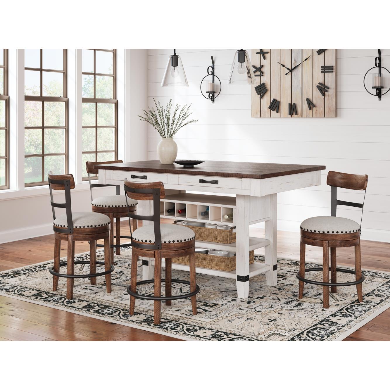 Signature Design by Ashley Valebeck D546D23 5 pc Counter Height Dining Set IMAGE 1