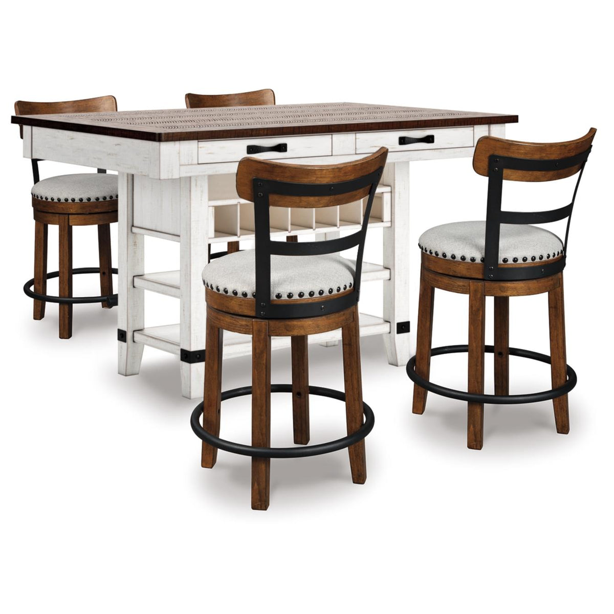 Signature Design by Ashley Valebeck D546D23 5 pc Counter Height Dining Set IMAGE 2