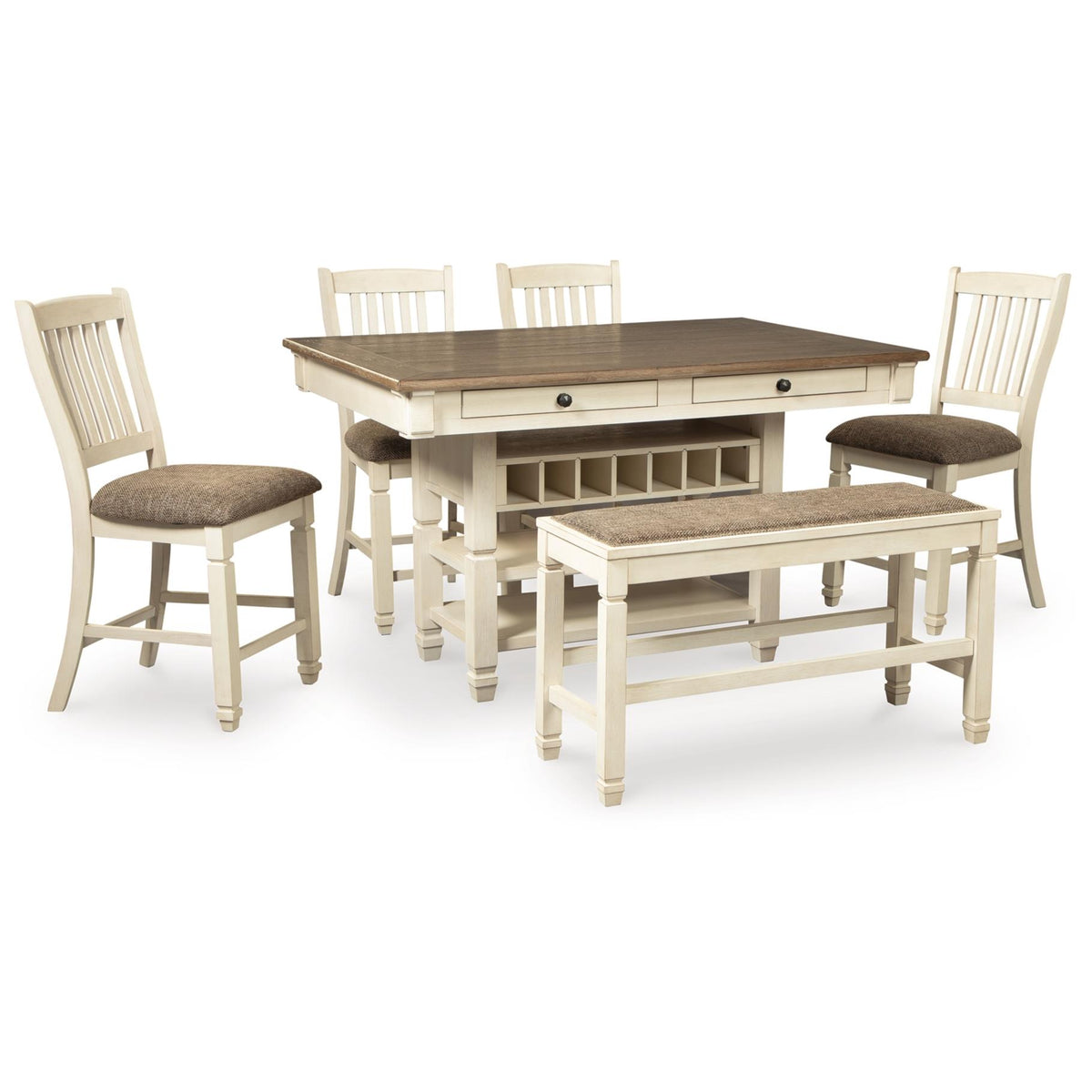 Signature Design by Ashley Bolanburg D647D12 6 pc Counter Height Dining Set IMAGE 1
