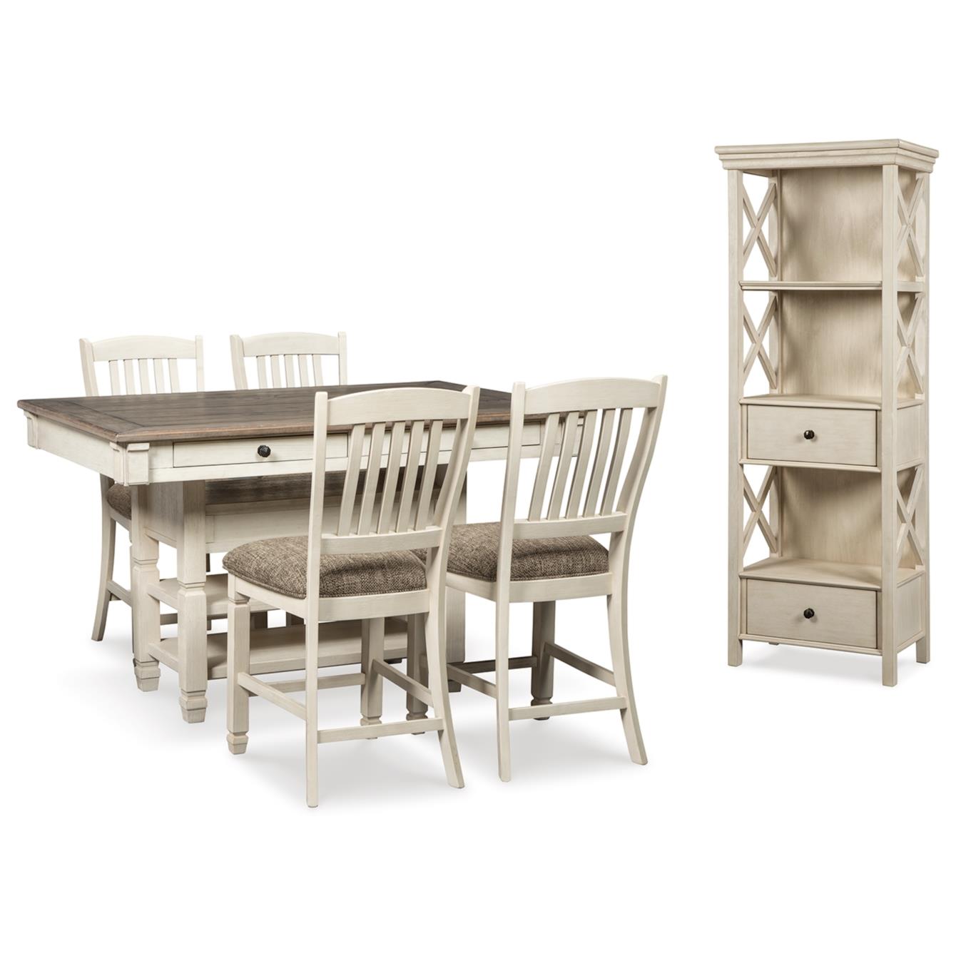Signature Design by Ashley Bolanburg D647D21 6 pc Counter Height Dining Set IMAGE 1