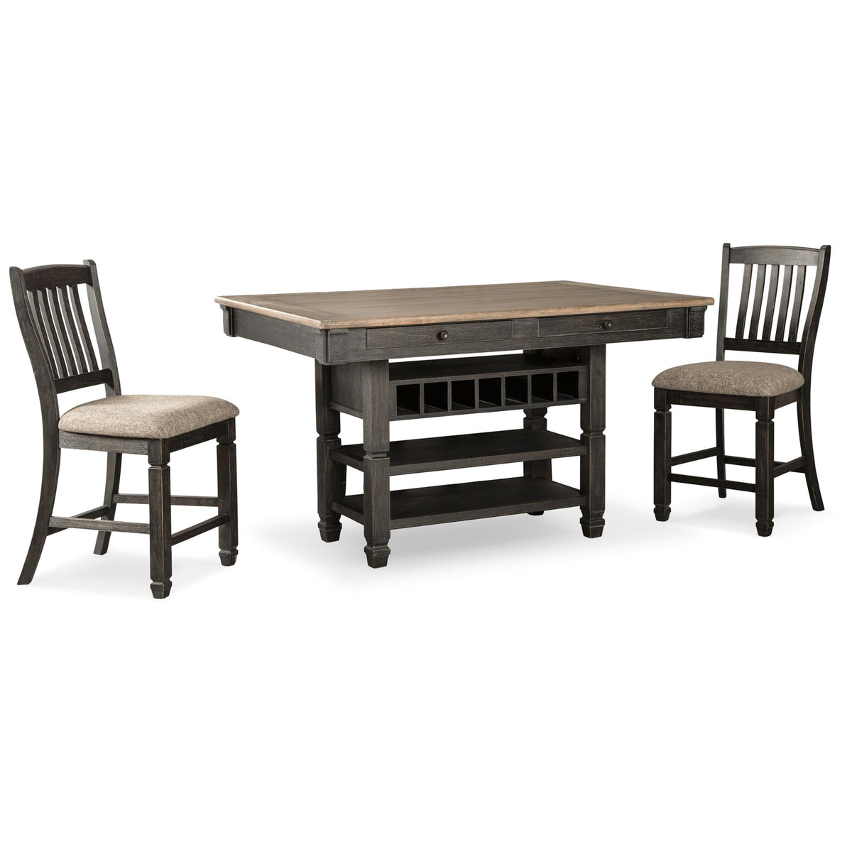 Signature Design by Ashley Tyler Creek D736D14 3 pc Counter Height Dining Set IMAGE 1
