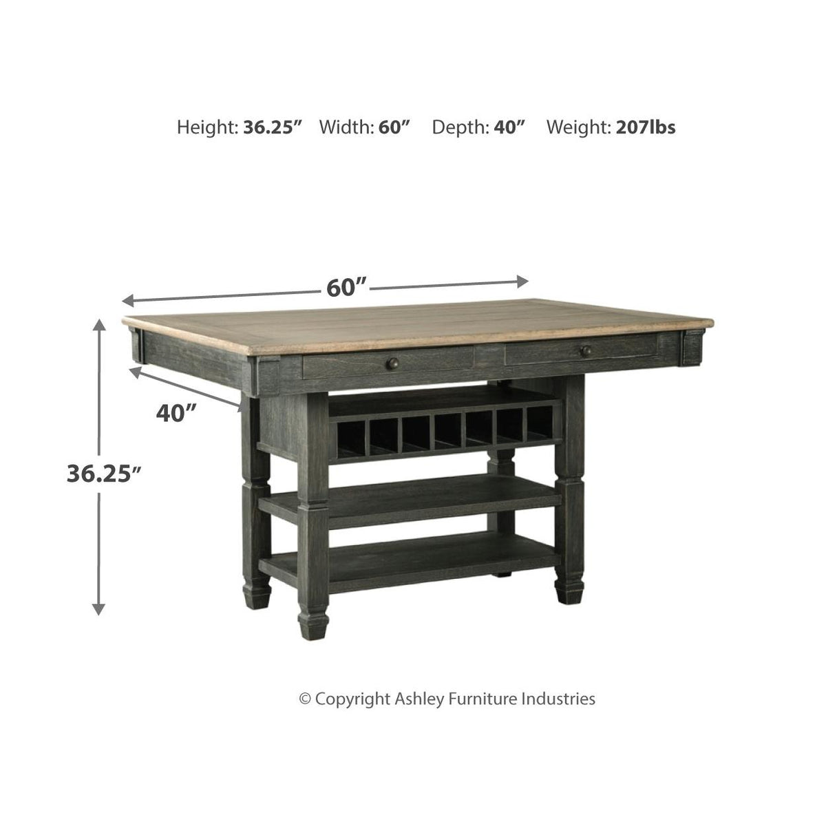 Signature Design by Ashley Tyler Creek D736D14 3 pc Counter Height Dining Set IMAGE 8