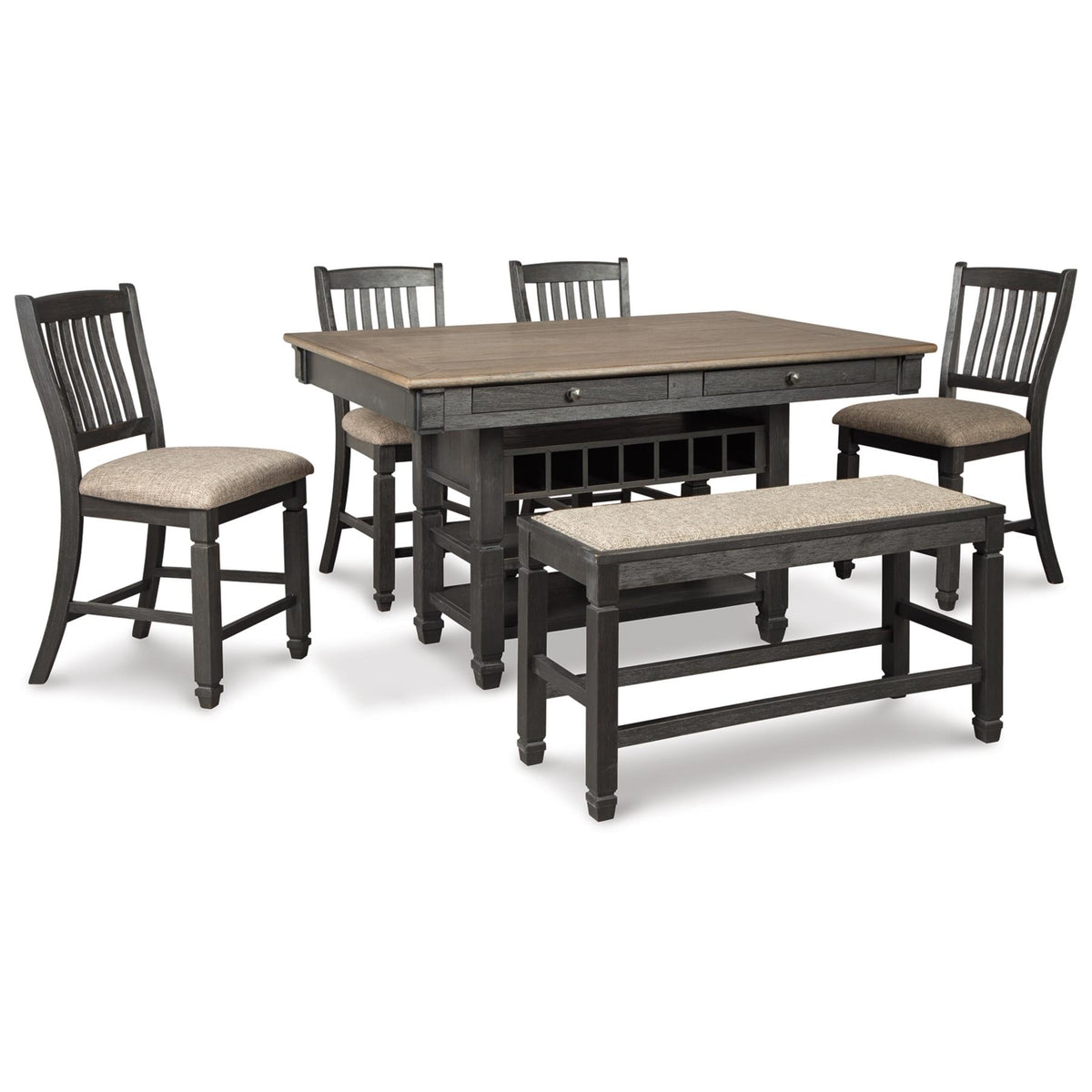 Signature Design by Ashley Tyler Creek D736D8 6 pc Counter Height Dining Set IMAGE 2