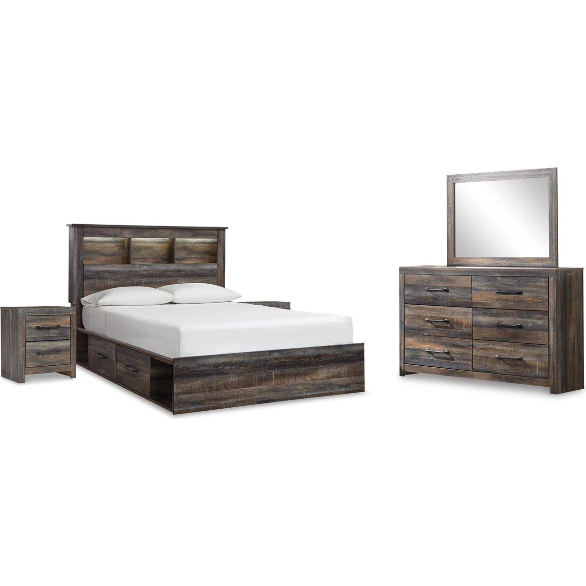 Signature Design by Ashley Drystan B211B19 7 pc Queen Bookcase Bedroom Set IMAGE 1