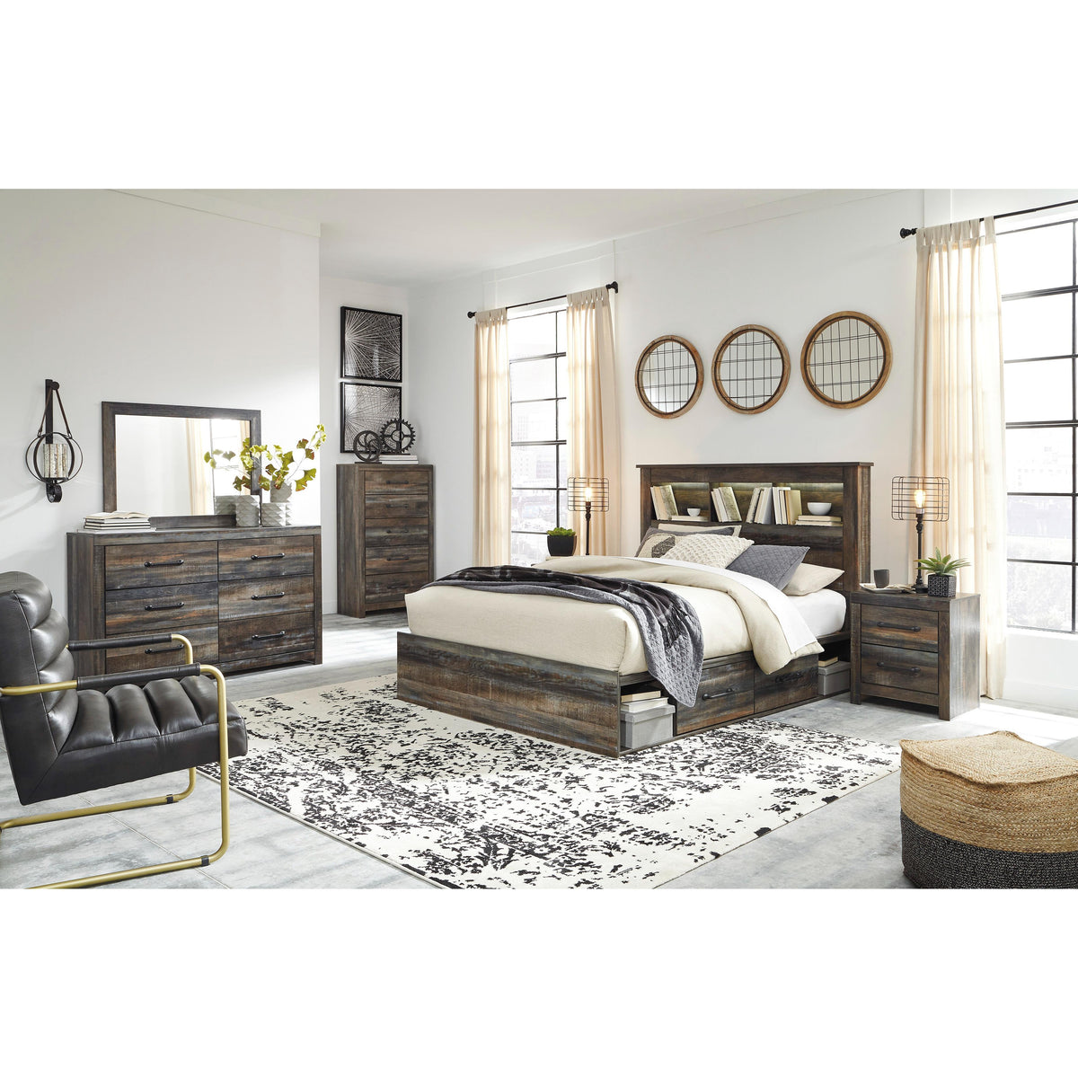 Signature Design by Ashley Drystan B211B77 8 pc Queen Bookcase Bedroom Set IMAGE 1