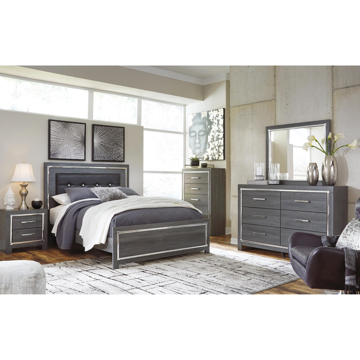 Signature Design by Ashley Lodanna B214B37 7 pc Queen Panel Bedroom Set IMAGE 1