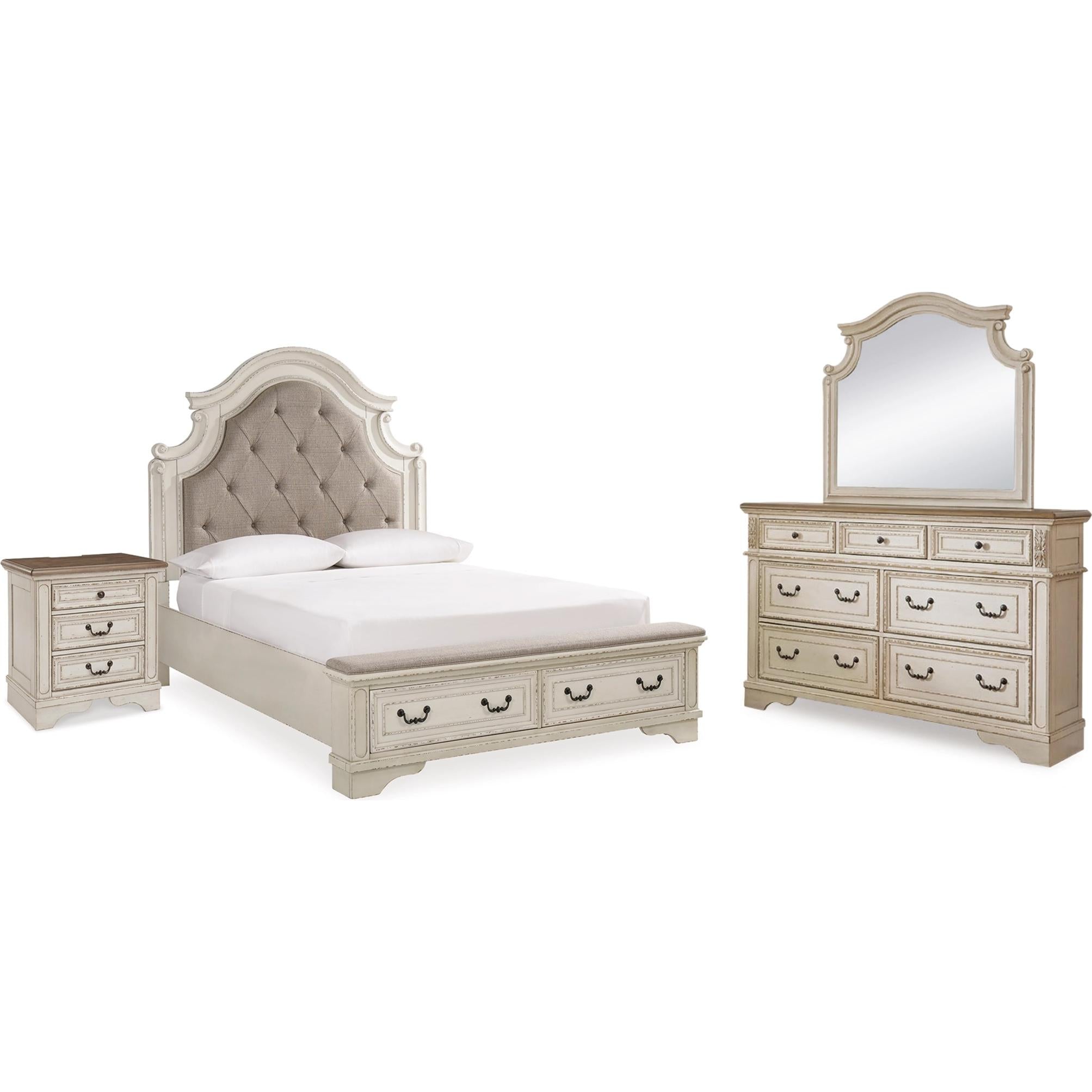 Signature Design by Ashley Realyn B743B36 6 pc Queen Upholstered Panel Bedroom Set IMAGE 1