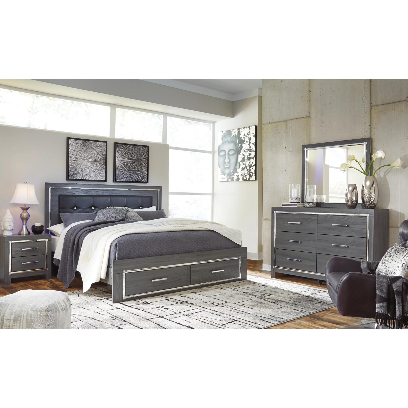 Signature Design by Ashley Lodanna B214B17 6 pc King Panel Storage Bedroom Set IMAGE 1