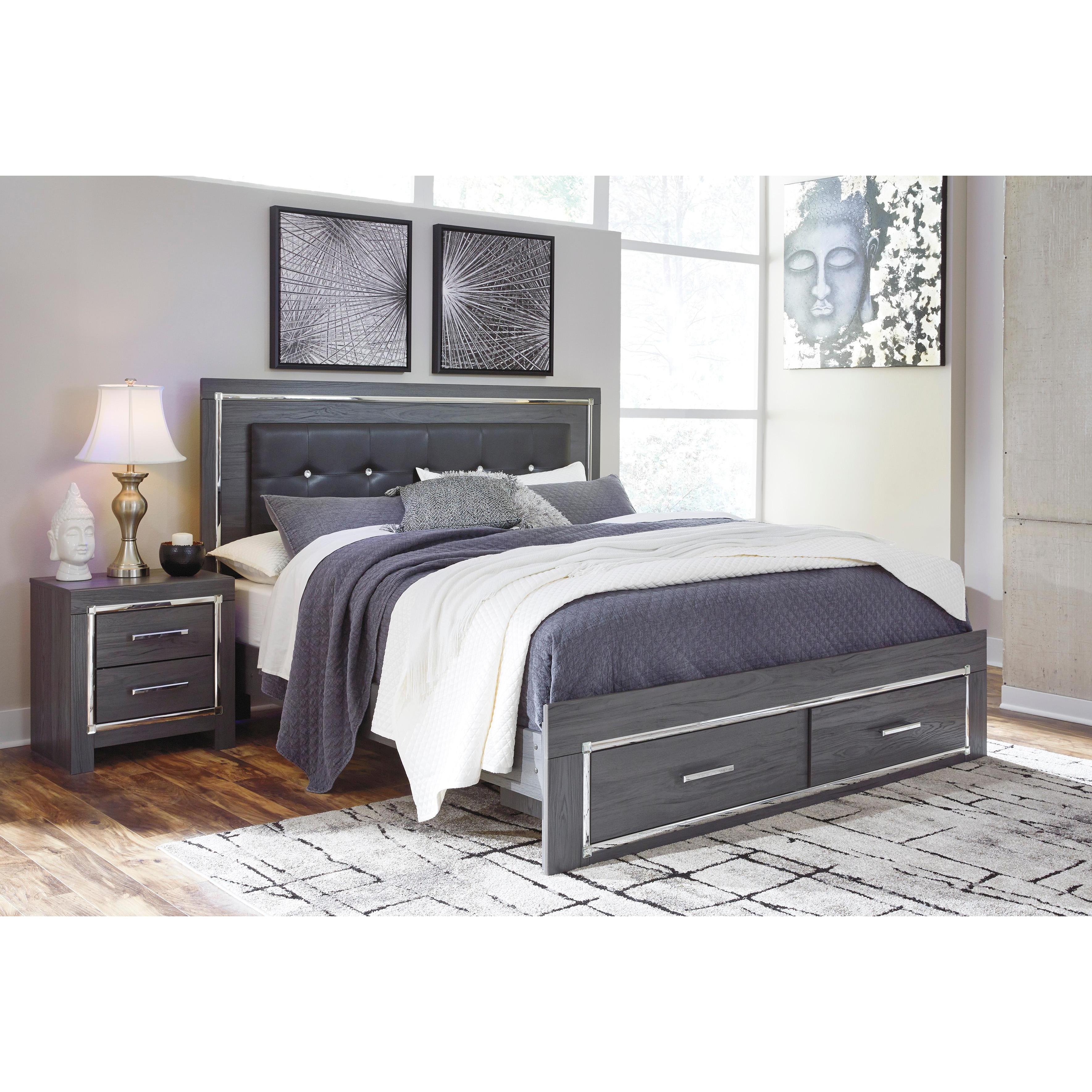 Signature Design by Ashley Lodanna B214B32 7 pc King Panel Storage Bedroom Set IMAGE 2