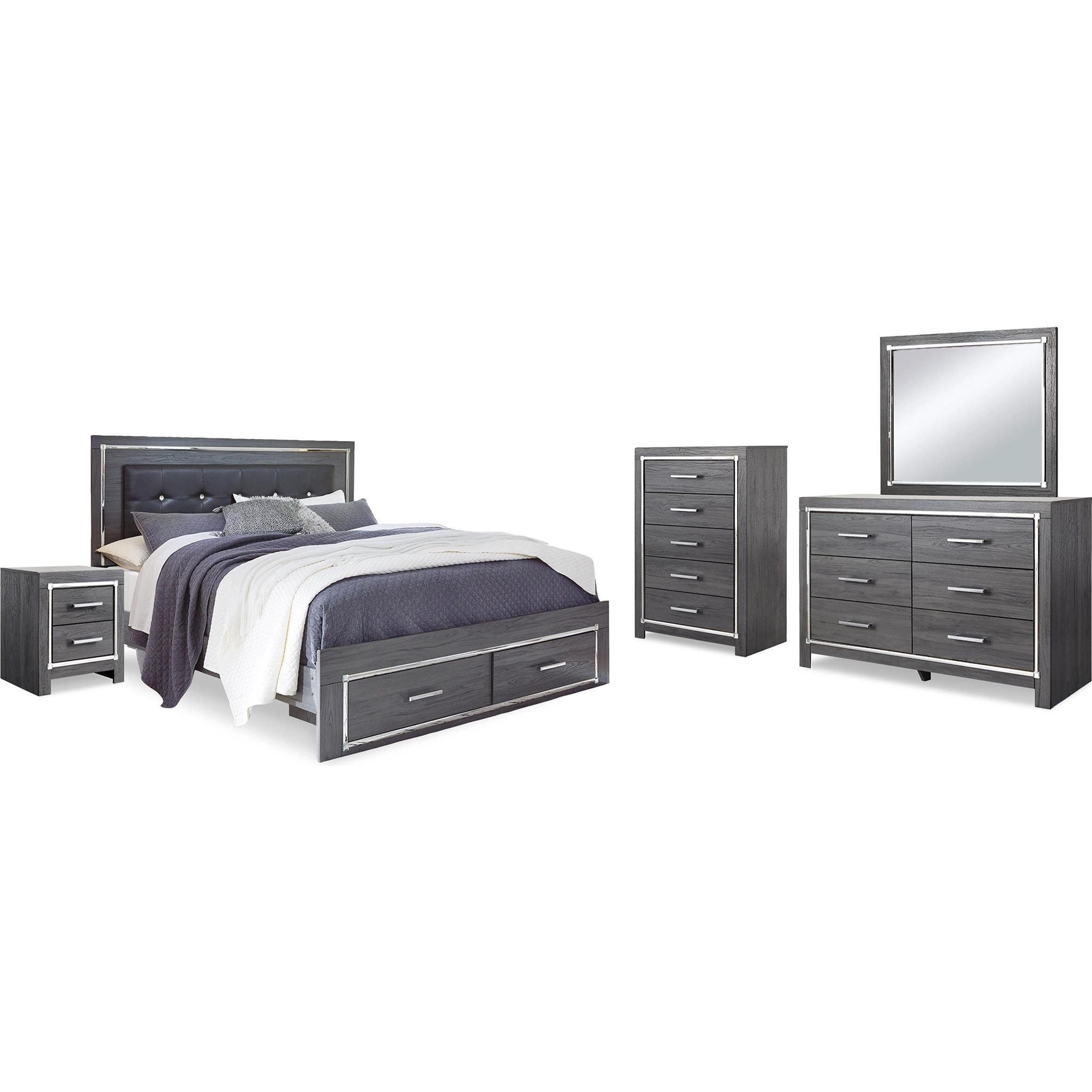 Signature Design by Ashley Lodanna B214B35 7 pc King Panel Storage Bedroom Set IMAGE 1