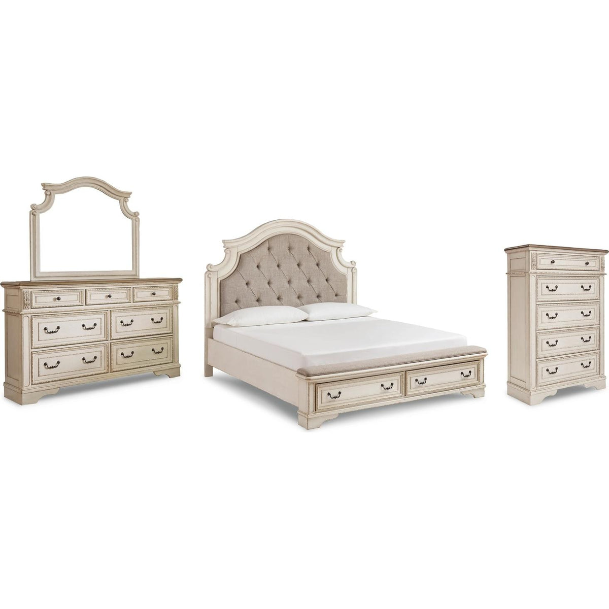 Signature Design by Ashley Realyn B743B25 6 pc California King Upholstered Panel Bedroom Set IMAGE 1