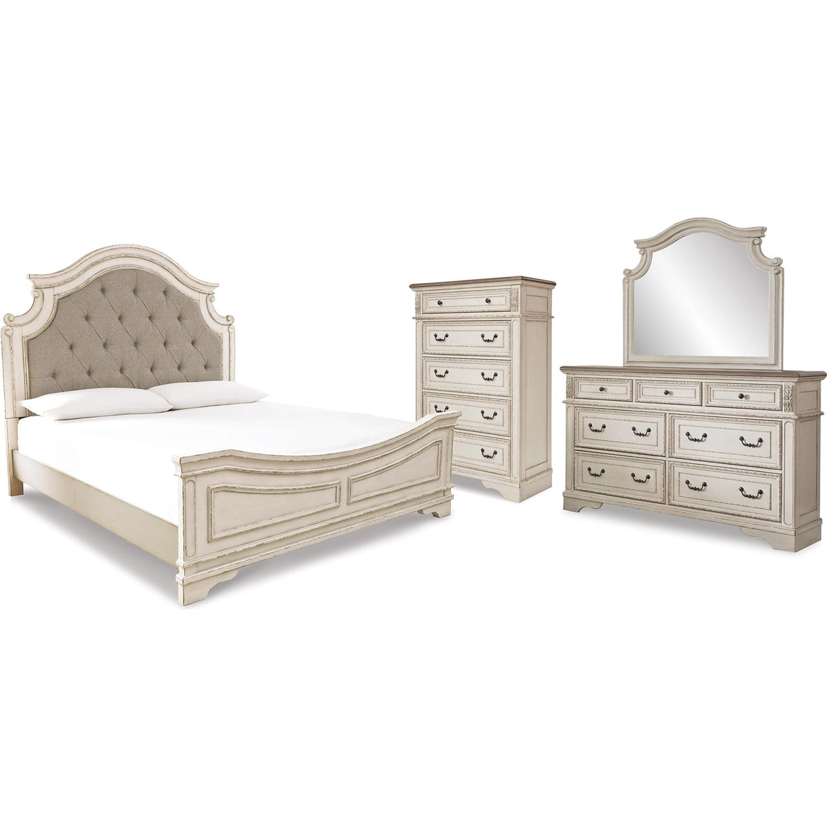 Signature Design by Ashley Realyn B743B68 6 pc King Upholstered Panel Bedroom Set IMAGE 1